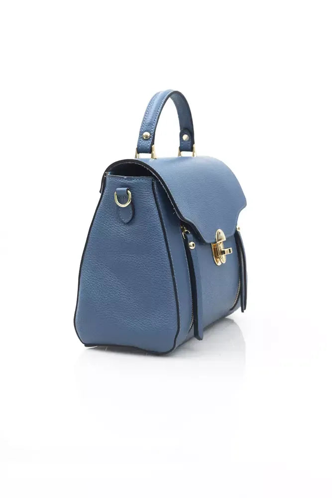 Blue Leather Women Handbag