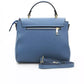 Blue Leather Women Handbag