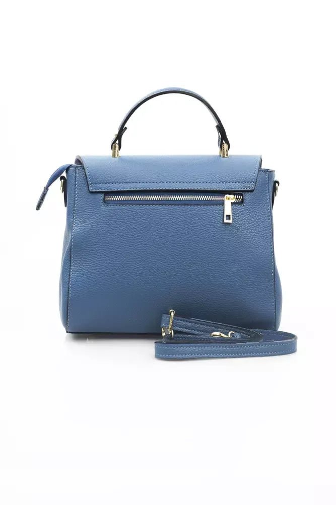 Blue Leather Women Handbag