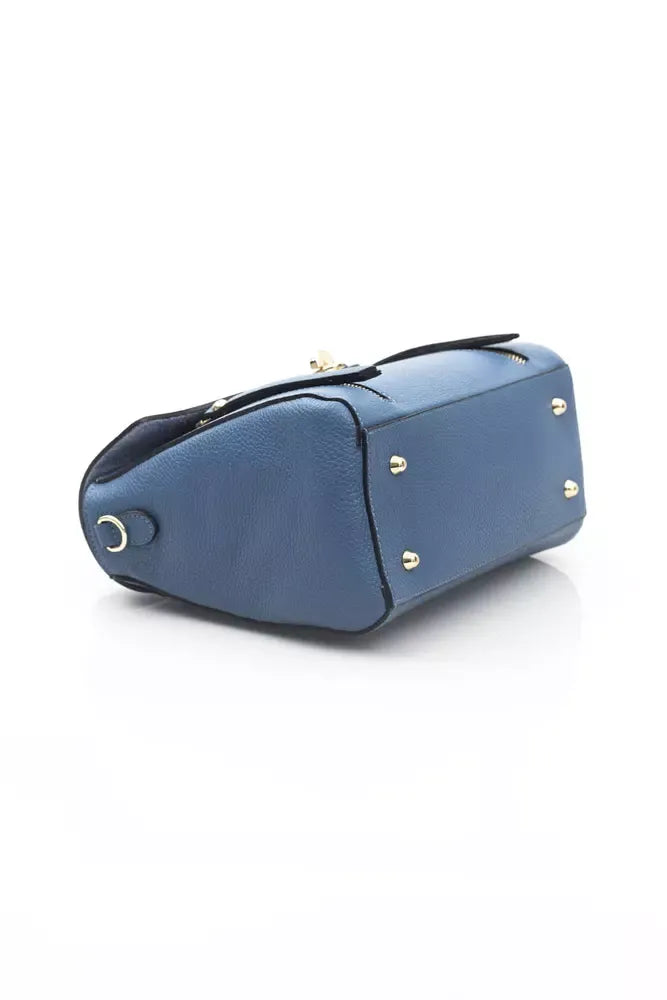 Blue Leather Women Handbag