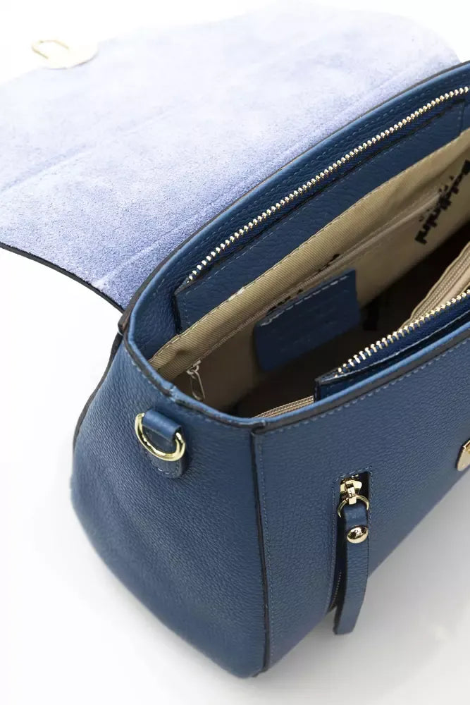 Blue Leather Women Handbag