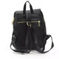 Black Cow Leather Women Backpack