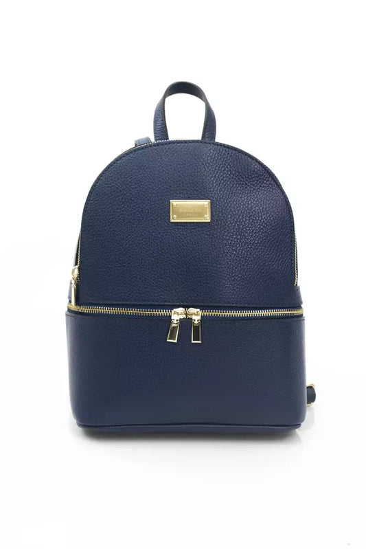 Blue Cow Leather Women Backpack