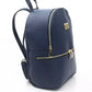 Blue Cow Leather Women Backpack