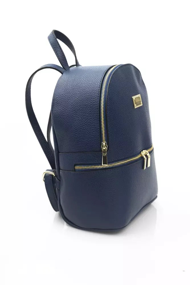 Blue Cow Leather Women Backpack