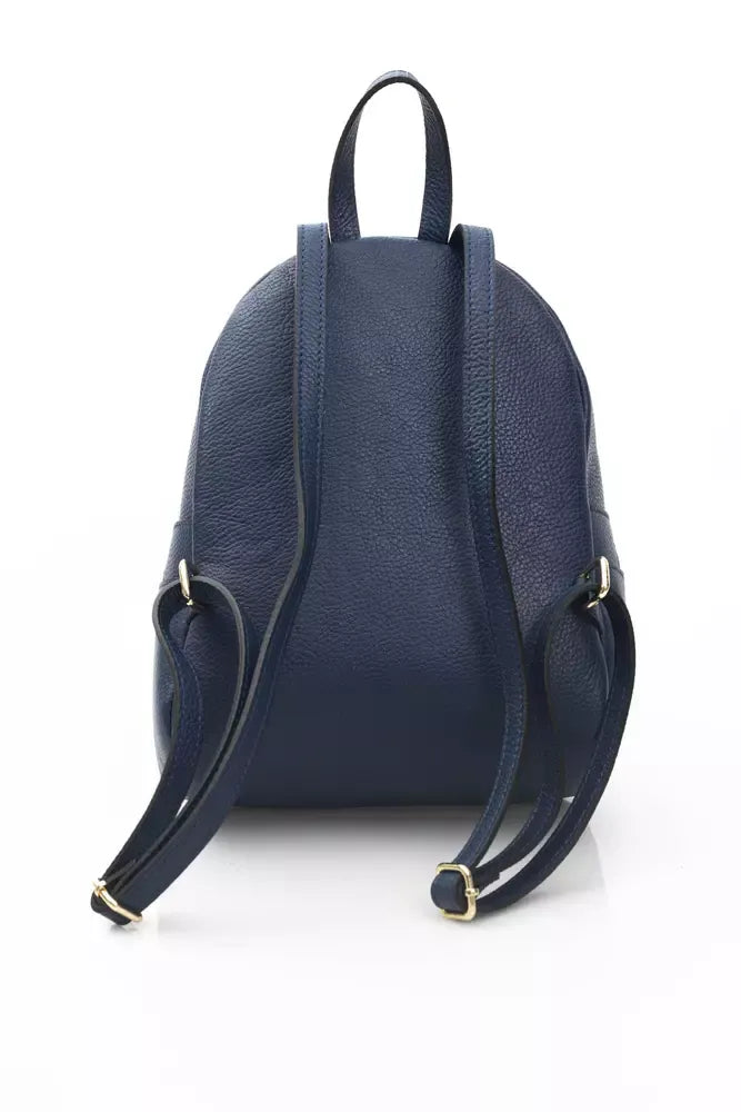 Blue Cow Leather Women Backpack