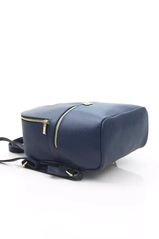 Blue Cow Leather Women Backpack