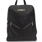 Black Leather Women Backpack