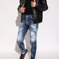 Chic Cool Guy Paint-Splattered Jeans