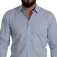 Luxurious Light Blue Cotton Martini Dress Shirt