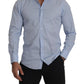 Luxurious Light Blue Cotton Martini Dress Shirt