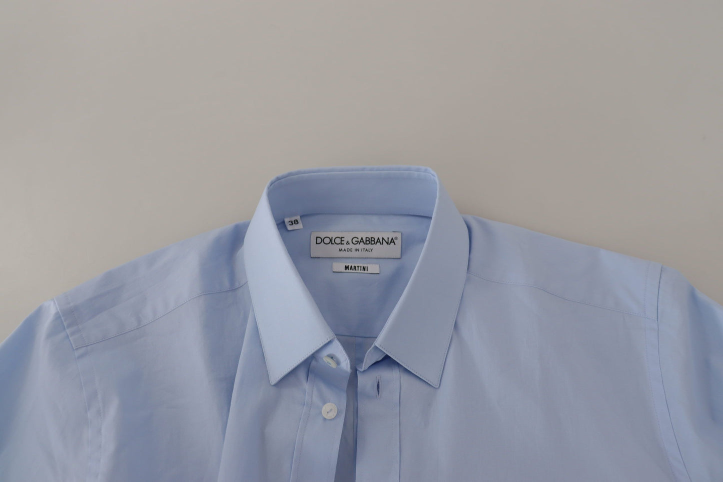 Luxurious Light Blue Cotton Martini Dress Shirt