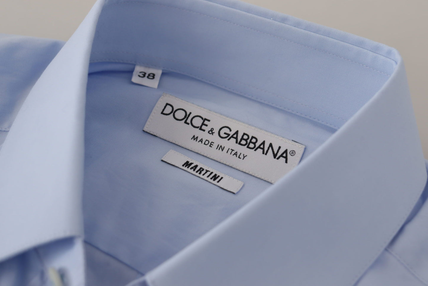 Luxurious Light Blue Cotton Martini Dress Shirt