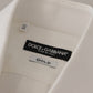 Elegant White Slim Fit Gold Dress Shirt