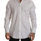 Elegant White Slim Fit Cotton Dress Shirt
