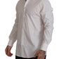 Elegant White Slim Fit Cotton Dress Shirt