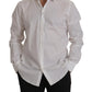 Elegant White Slim Fit Cotton Dress Shirt