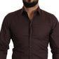 Elegant Brown Slim Fit Dress Shirt