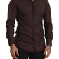 Elegant Brown Slim Fit Dress Shirt
