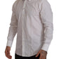 Elegant Slim Fit White Martini Dress Shirt