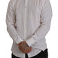 Elegant Slim Fit White Martini Dress Shirt