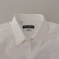 Elegant Slim Fit White Martini Dress Shirt