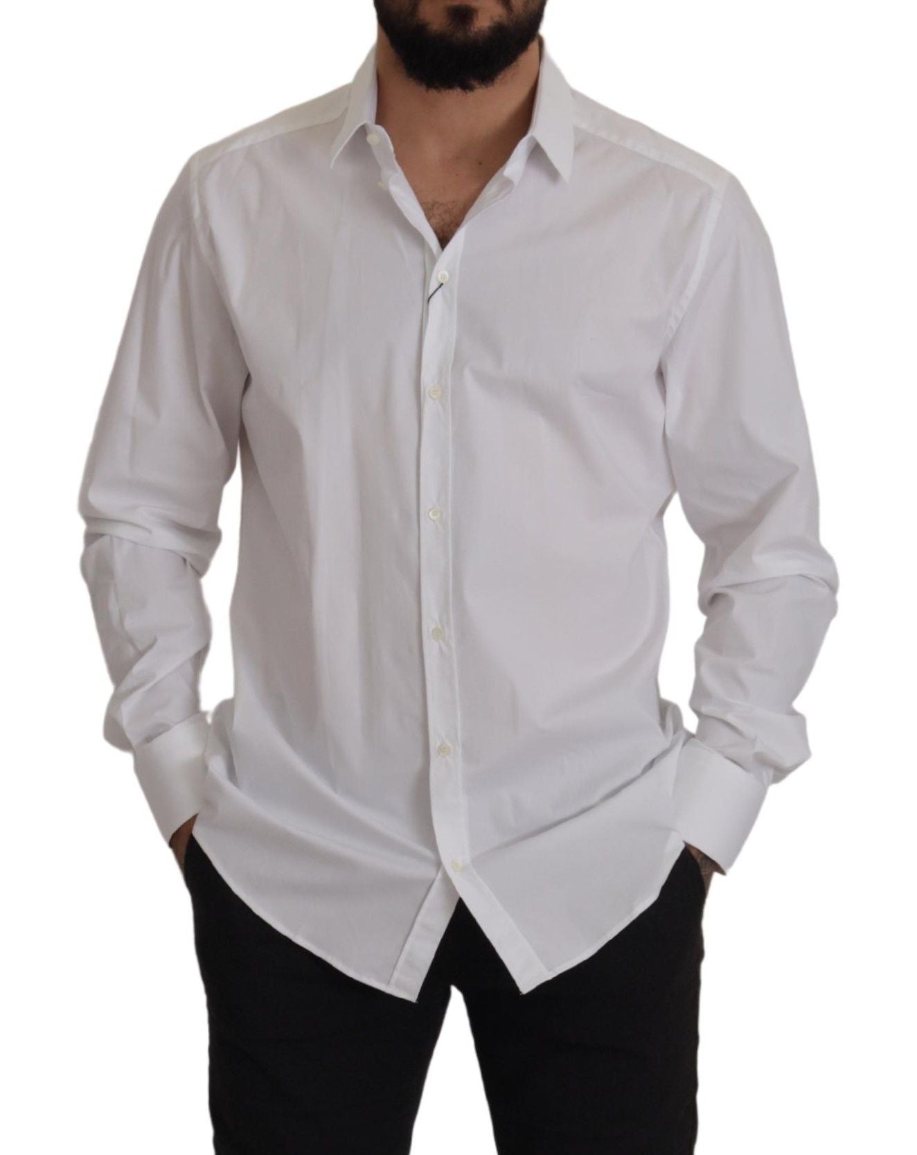 Elegant Slim Fit White Dress Shirt