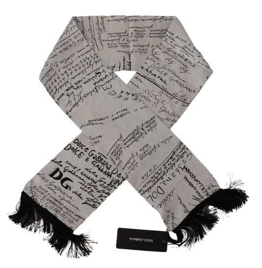 Elegant Silk Men's Scarf in Pure White