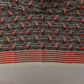 Black Red Linen Sailboat Stripe Print Shawl Scarf