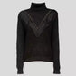 Chic Black Turtleneck with Stud Detailing