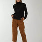 Chic Black Turtleneck with Stud Detailing