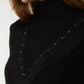 Chic Black Turtleneck with Stud Detailing