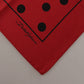 Elegant Red Polka Dot Silk Square Scarf