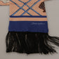 Multicolor Seashell Patterned DG Logo Shawl Fringe Silk Scarf