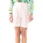Chic White Bermuda Shorts with Elastic Comfort