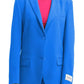 Chic Blue Over Jacket with Shoulder Pads