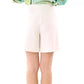 Chic White Bermuda Shorts with Elastic Comfort