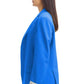 Chic Blue Over Jacket with Shoulder Pads