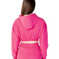Chic Fuchsia Hooded Sweatshirt with Zipper