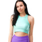 Elegant Green Lycra Top with Chest Logo