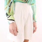 Chic White Bermuda Shorts with Elastic Comfort