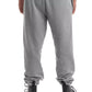 Chic Gray Cotton Track Pants with Drawstring