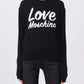 Chic Contrasting Design Black Sweater