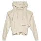 Chic Off-Shoulder Beige Sweatshirt with Hood
