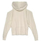 Chic Off-Shoulder Beige Sweatshirt with Hood