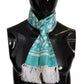 Elegant Teal Blue Silk Men's Scarf