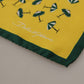 Yellow Printed DG Logo Square Mens Handkerchief Scarf