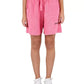 Chic Pink Terry Bermuda Shorts with Logo Print