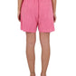 Chic Pink Terry Bermuda Shorts with Logo Print