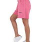 Chic Pink Terry Bermuda Shorts with Logo Print